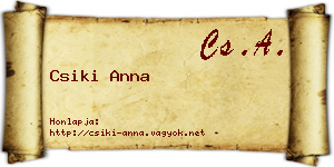 Csiki Anna névjegykártya