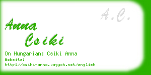 anna csiki business card